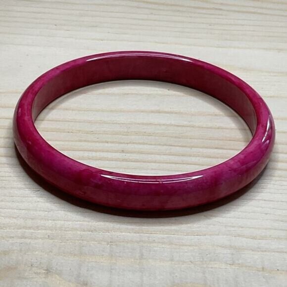 Pink Marbled Bangle Bracelet 8" Round - Picture 3 of 4